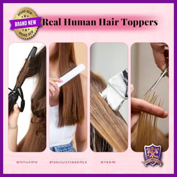 Real Human Hair Topper 12 Inch 55g Large Base 360 Coverage for Thinning Hair main image 6